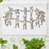 Linge De Cuisine DANSE ! C'est le printemps! lapins dansants servie (Plié)