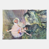 Linge De Cuisine Danseur avec un bouquet de fleurs d'Edgar Degas (Horizontal)