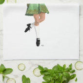 Linge De Cuisine Danseuse de step irlandais - Vert (Plié)