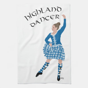 Linge De Cuisine Danseuse des Highlands écossais - sarcelle