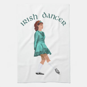 Linge De Cuisine Danseuse Irlandaise en Chaussures Douces Turquoise