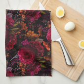 Linge De Cuisine Dark Academia Floral Design (Quart Plié)