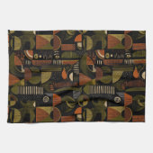 Linge De Cuisine Dark Mid Century Geometric Pattern (1) (Horizontal)