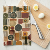 Linge De Cuisine Dark Mid Century Geometric Pattern (2) (Quart Plié)