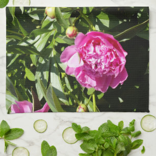 Linge De Cuisine Dark rose peonies