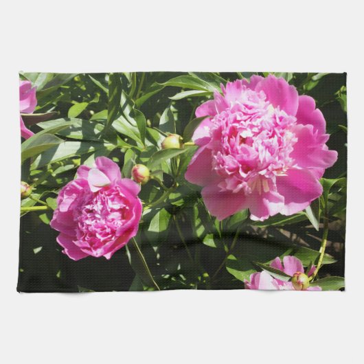 Linge De Cuisine Dark rose peonies (Horizontal)
