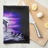 Linge De Cuisine Dauphin clair de lune (Quart Plié)