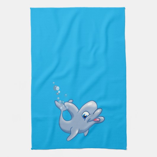 Linge De Cuisine Dauphin de dessin adorable (Vertical)