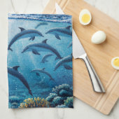Linge De Cuisine Dauphins pleine lune (Quart Plié)