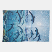 Linge De Cuisine Dauphins pleine lune (Horizontal)