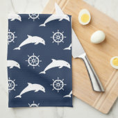 Linge De Cuisine Dauphins sur le motif de défilé (Quart Plié)