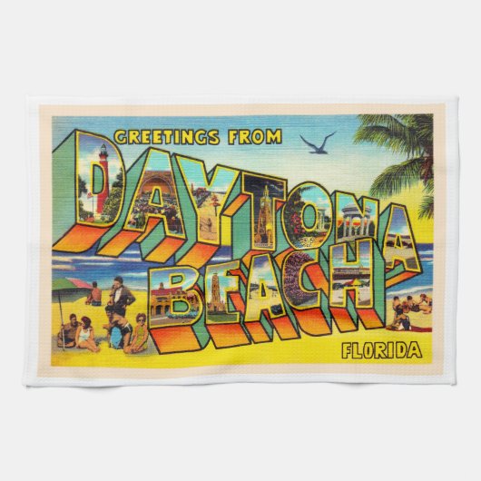 Linge De Cuisine Daytona Beach Florida FL Grande Lettre Carte posta (Horizontal)
