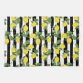 Linge De Cuisine De beaux citrons et fleurs sur les bandes (Horizontal)