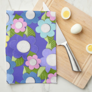 Linge De Cuisine De Belles Fleurs De Felt Avec Des Taches