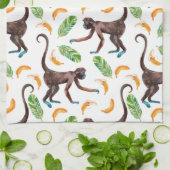 Linge De Cuisine De doux singes qui jonglent avec des bananes (Plié)