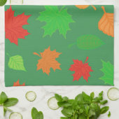 Linge De Cuisine De magnifiques feuilles d'automne vertes (Plié)