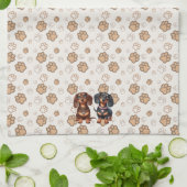 Linge De Cuisine De mignons amis dachshund (Plié)