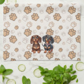 Linge De Cuisine De mignons amis dachshund (Plié)
