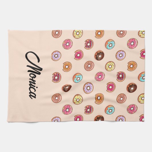 Linge De Cuisine De mignons beignets décoratifs roses (Horizontal)