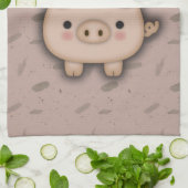 Linge De Cuisine De porc arrière - plan rose mignon de rose (Plié)