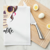 Linge De Cuisine Dead Tired Maman Vie Skeleton Messy Bun Bandana (Quart Plié)