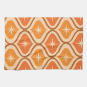 Linge De Cuisine Début atomique du milieu du siècle sur Orange Ogee (Horizontal)