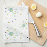 Linge De Cuisine Début de l'ère atomique et points au milieu du siè<br><div class="desc">Ajoutez une pop de couleur à votre cuisine avec cette jolie étoile atomique et pots motif serviette de cuisine. On y retrouve les couleurs bleu turquoise,  vert avocat,  crème et noir. Une belle façon d'ajouter un peu de plaisir à votre décor de cuisine !</div>