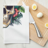 Linge De Cuisine Décay tropicale : Fleur et os (Quart Plié)