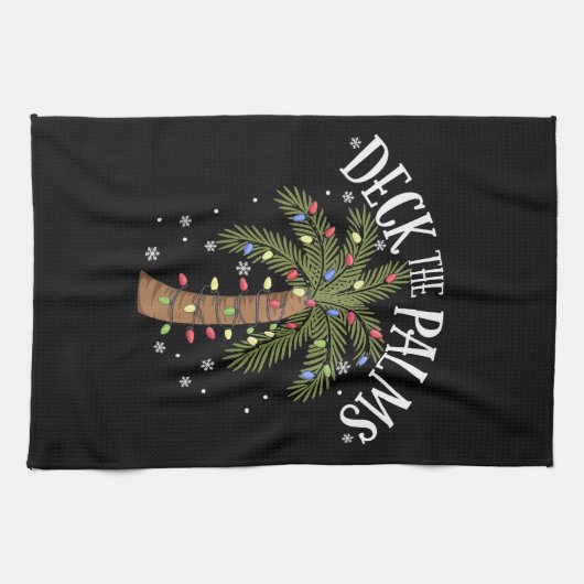 Linge De Cuisine Deck Les Palms Tropical Hawaii Christmas Palm Tree (Horizontal)