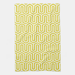 Linge De Cuisine Deco Egyptian motif - mustard gold and white