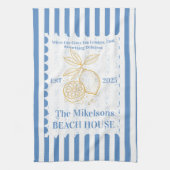Linge De Cuisine Déco personnalisée de la maison de plage Lemon Bea (Vertical)