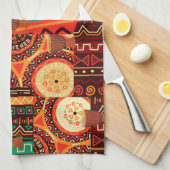 Linge De Cuisine Décor africain noir Kente Tribal Motif (Quart Plié)