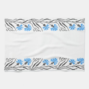 Linge De Cuisine Décor croix de Cornflower bleu