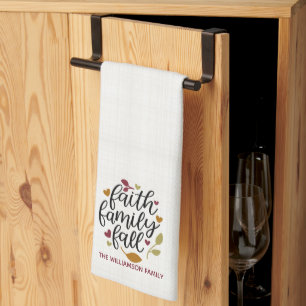 Linge De Cuisine Décor d'automne de foi familiale personnalisé