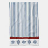 Linge De Cuisine Décor de flocon d'hiver avec rayures et accentuati (Vertical)