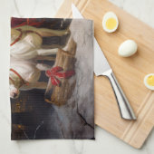 Linge De Cuisine Décor de Noël Bull Terrier Snowy Sleigh (Quart Plié)