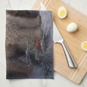 Linge De Cuisine Décor de Noël de caniche Snowy (Quart Plié)