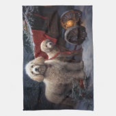 Linge De Cuisine Décor de Noël de caniche Snowy (Vertical)