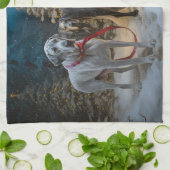 Linge De Cuisine Décor de Noël du grand Dane Snowy Sleigh (Plié)