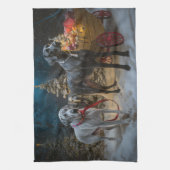 Linge De Cuisine Décor de Noël du grand Dane Snowy Sleigh (Vertical)