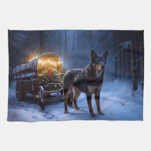 Linge De Cuisine Décor de Noël Kelpie Snowy Sleigh