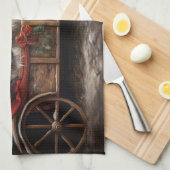 Linge De Cuisine Décor de Noël Lhasa Apso Snowy Sleigh (Quart Plié)