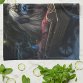 Linge De Cuisine Décor de Noël Pekingese Snowy Sleigh (Plié)