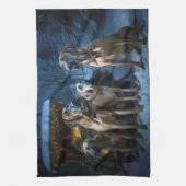 Linge De Cuisine Décor de Noël Rhodesian Ridgeback Snowy Sleigh (Vertical)