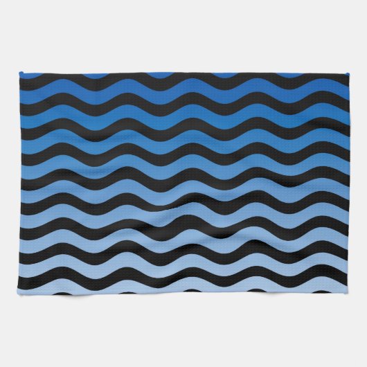 Linge De Cuisine Decor de stripes bleues (Horizontal)