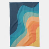 Linge De Cuisine Décor de style rétro des vagues (Vertical)
