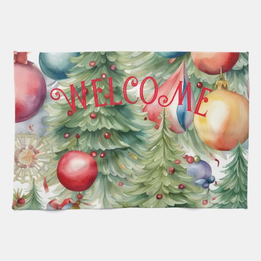 Linge De Cuisine Décor des vacances d'hiver (Horizontal)