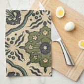 Linge De Cuisine Décor Floral Perse Carrelage (Quart Plié)