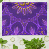 Linge De Cuisine Décor Maison Flamme Goa Violet Or (Plié)