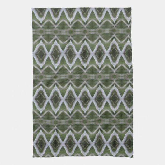 Linge De Cuisine Décor vert et gris (Vertical)